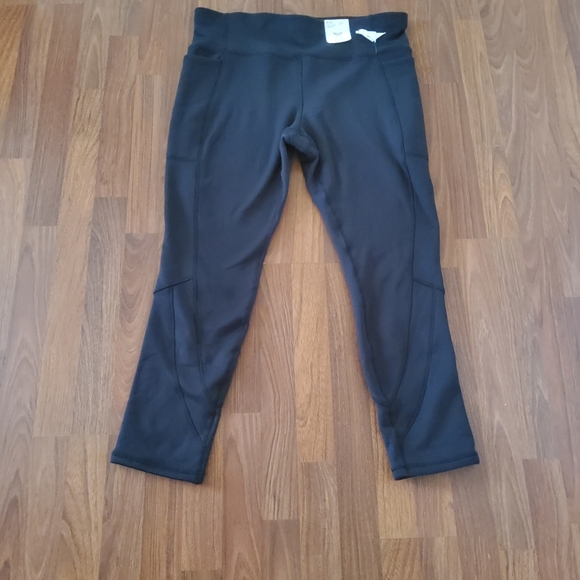 Xersion High Rise Fitted Full Length Warm Thermal Legging with Pockets XXL Black - Picture 4 of 11